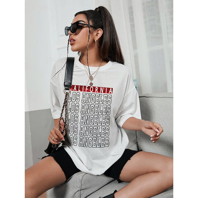 Camiseta Feminina Com Estampa Los Angeles