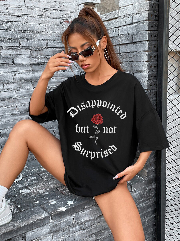 Camiseta Feminina Com Estampa Rosa Planta