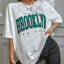 Camiseta Feminina Estilo Brooklyn New York 1898 Branco