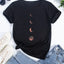 Camiseta feminina com estampa fases da Lua-preto 