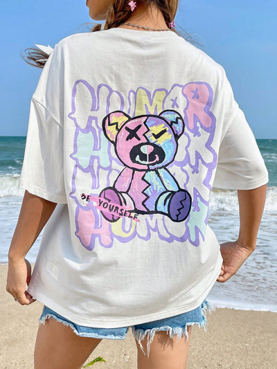 Camiseta Feminina Branca Com Estampa Humor - Branco