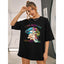 Camiseta Básica Feminina Com Estampa Boca Colorida