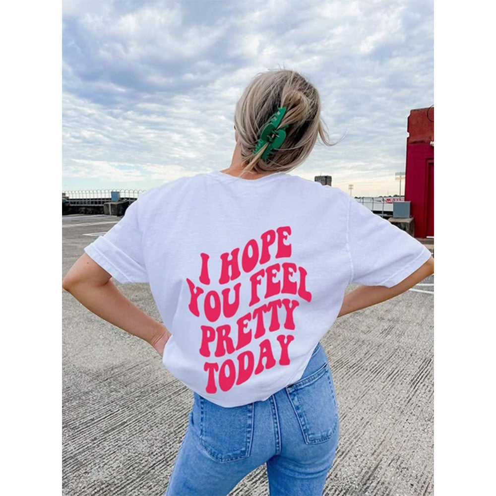 Camiseta Básica Feminina Com Estampa Frase Motivacional