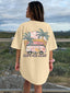 Camiseta Feminina Com Estampa Van rosa Coqueiros