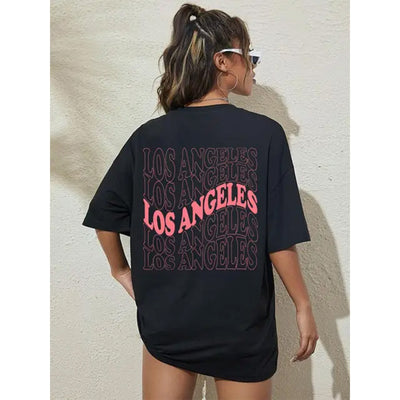 Camiseta Básica Feminina Com Estampa Los Angeles