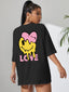 Camiseta Feminina Love Heart Smile Melting Coração - PRETO 