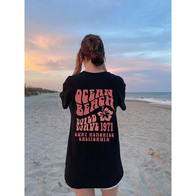 Camiseta Básica Feminina Com Estampa Flor Rosa