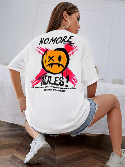Camiseta Básica Com Estampa  Rosto Morto Amarelo