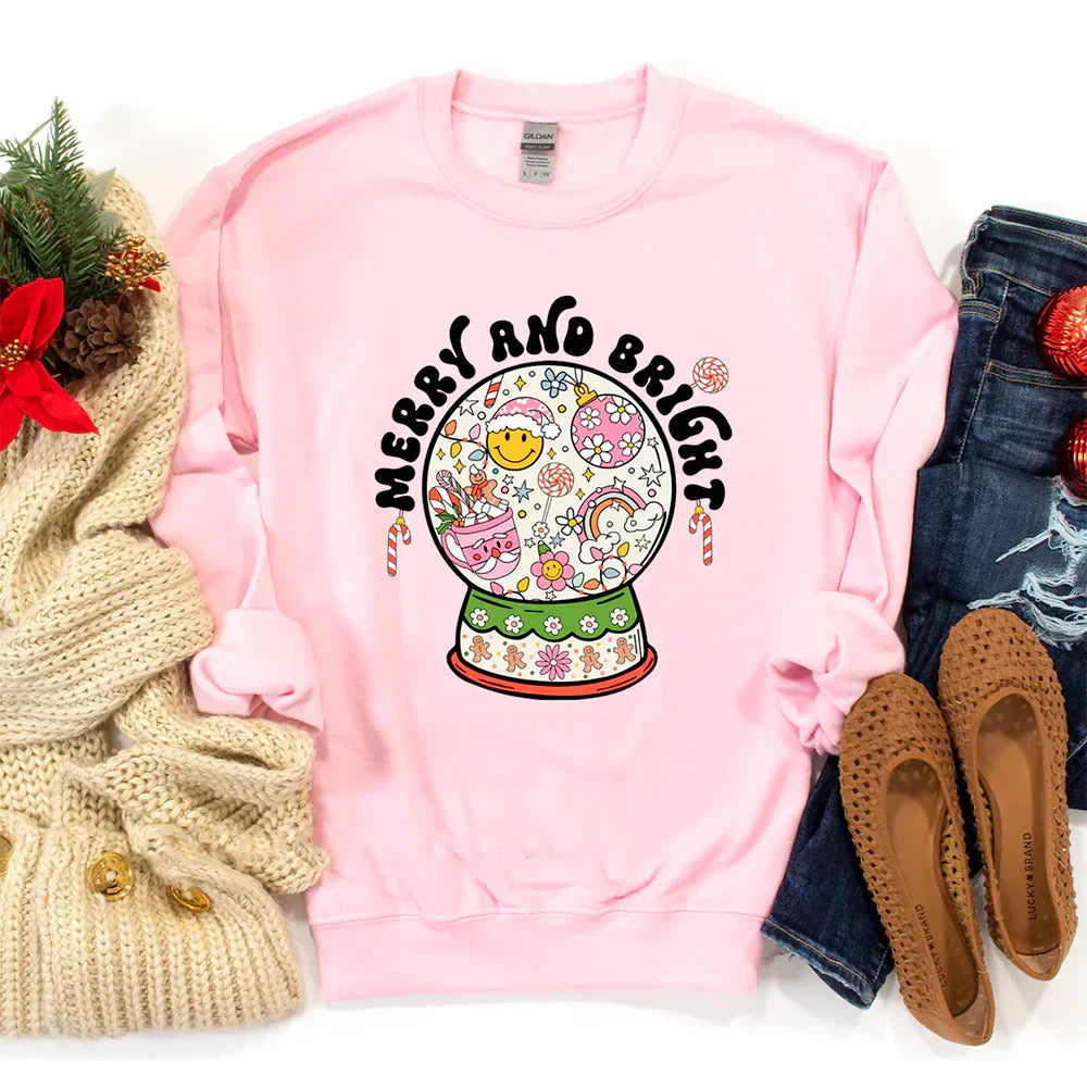 Camiseta Feminina Com Estampa Globo De Natal Neve