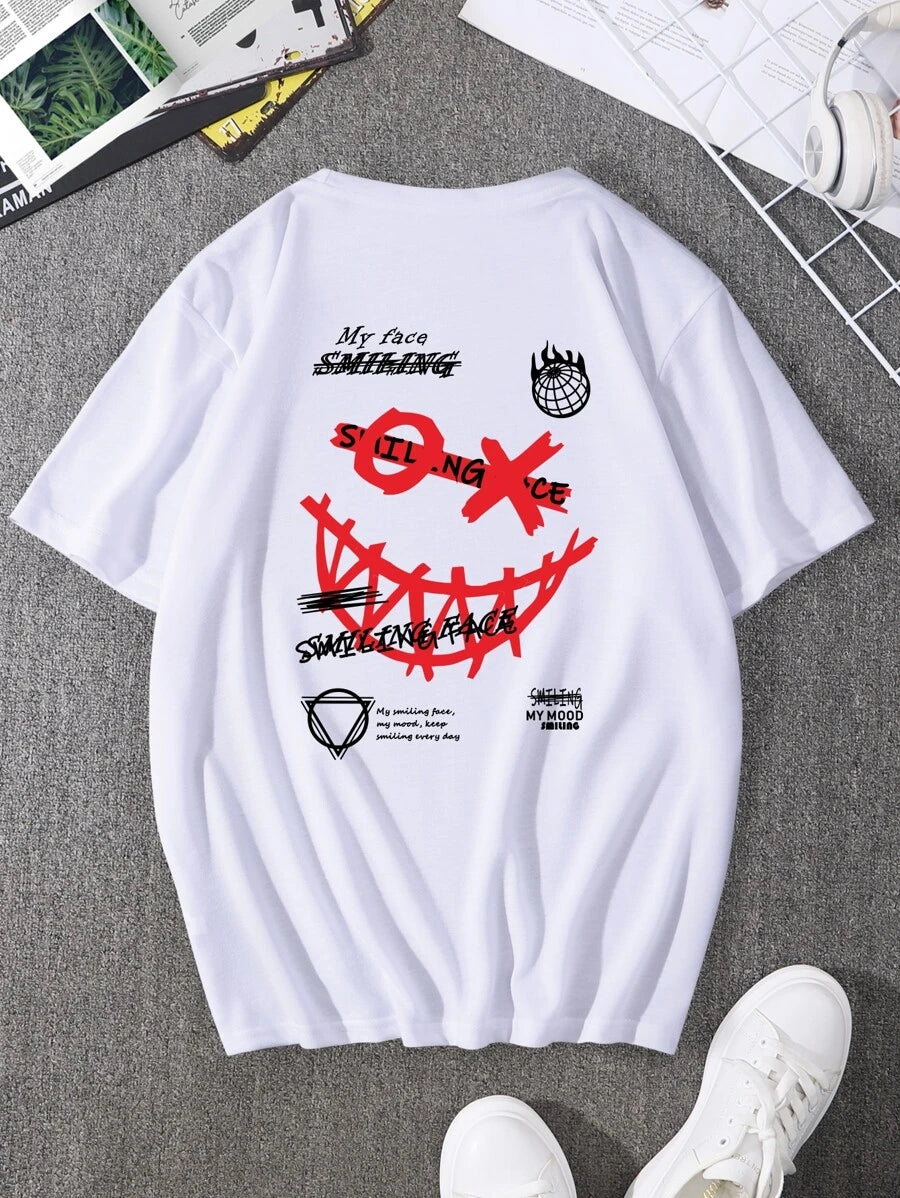 Camiseta Masculina Street Smile XO Smiling Face - branco
