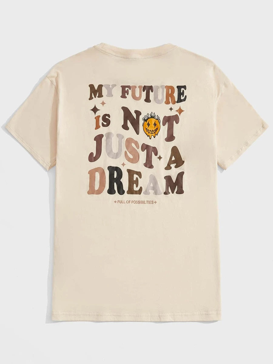 Camiseta Básica Masculina Street Meu Futuro Não é Apenas um Sonho Pérola 
