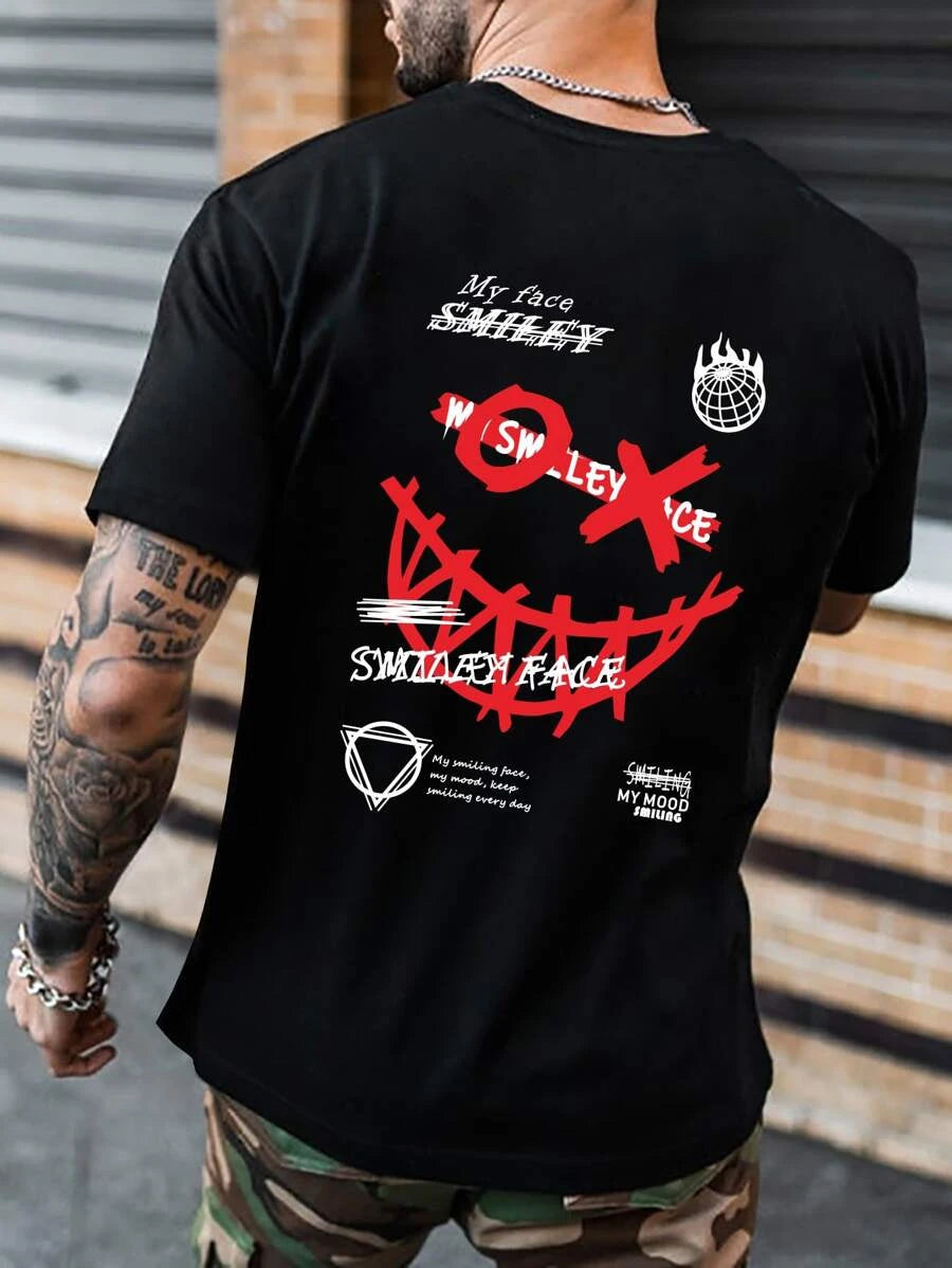 Camiseta Masculina Street Smile XO Smiling Face - preto