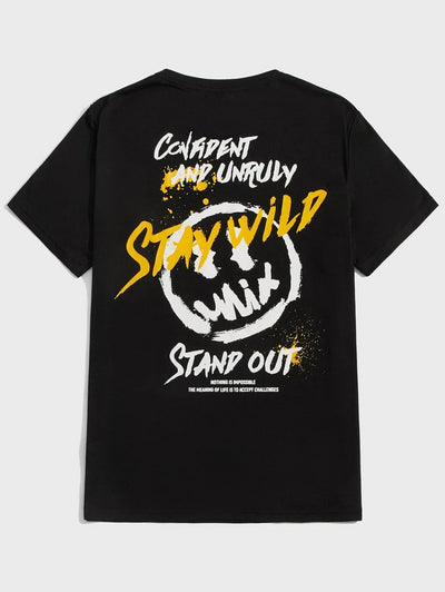 camiseta masculina com estampa rosto mix emoji