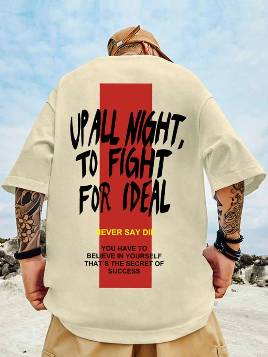 Camiseta Básica Masculina Street Up All Night pérola 