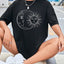 Camiseta Básica Com Estampa Lua e Sol- preto 