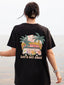 Camiseta Básica Com Estampa Van Rosa Coqueiro