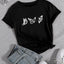 Camiseta Básica Feminina Trio Borboleta Tumblr Wild Preto