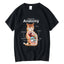 camiseta básica com estampa anatomia do gato