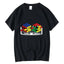 camiseta básica com estampa briga de cubo mágico