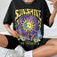 Camiseta Básica Com Estampa Sol E Lua