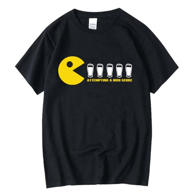 Camiseta básica com estampa Pc Man Copo De Leite