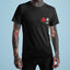 Camiseta Básica Unissex Rosa Japonesa - preto