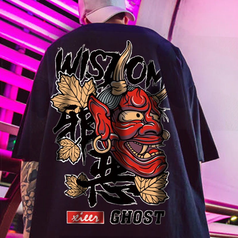 Camiseta Com Capuz Estampa Mascara De Demônio