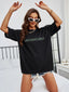 Camiseta feminina com estampa sorte