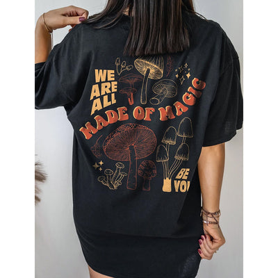 Camiseta Básica Unissex Com Estampa Plantas Cogumelo