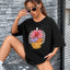 Camiseta Feminina Com Estampa Gatinhos Orgãos- preto