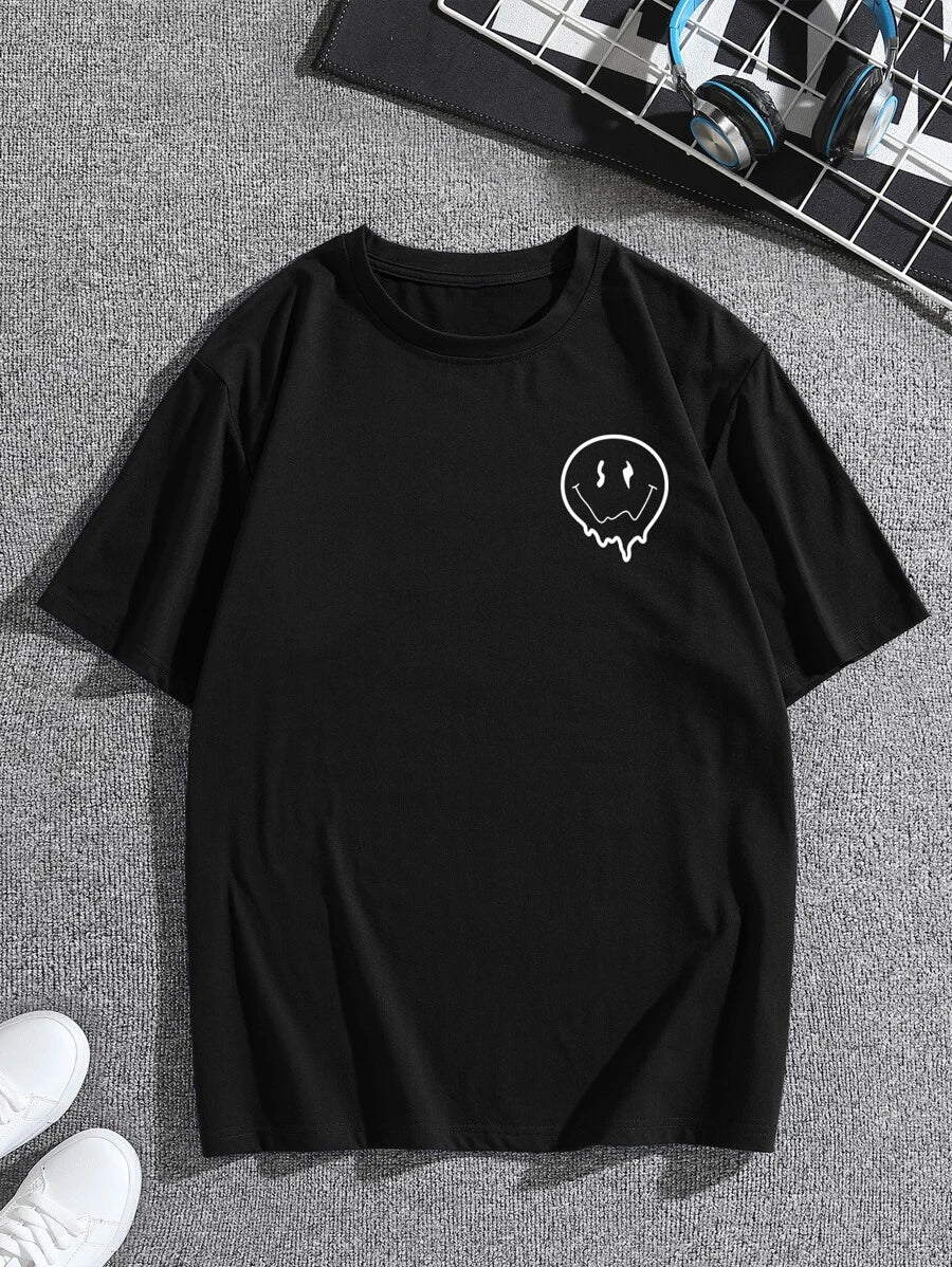 Camiseta Básica Masculina Feelings They Come Theyg Preto