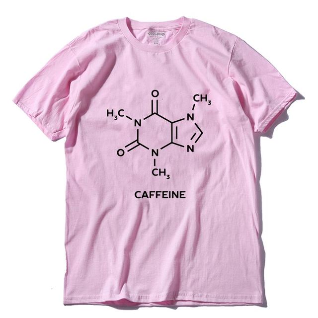 Camiseta Básica Caffeine Cafeína Rosa Bebê 