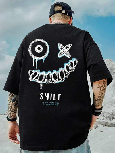 Camiseta Street Masculina Smile Psycho Moda - preto