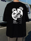 Camiseta básica com estampa ursinho - Preto