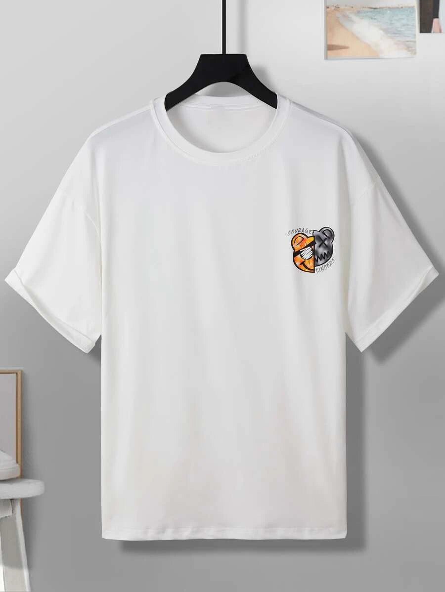 Camiseta Básica Masculina Urso Idea Era Street Bear First Class Branco