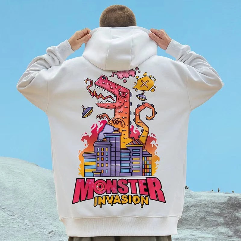 Moletom Canguru com Estampa Monstro Destruindo A Cidade