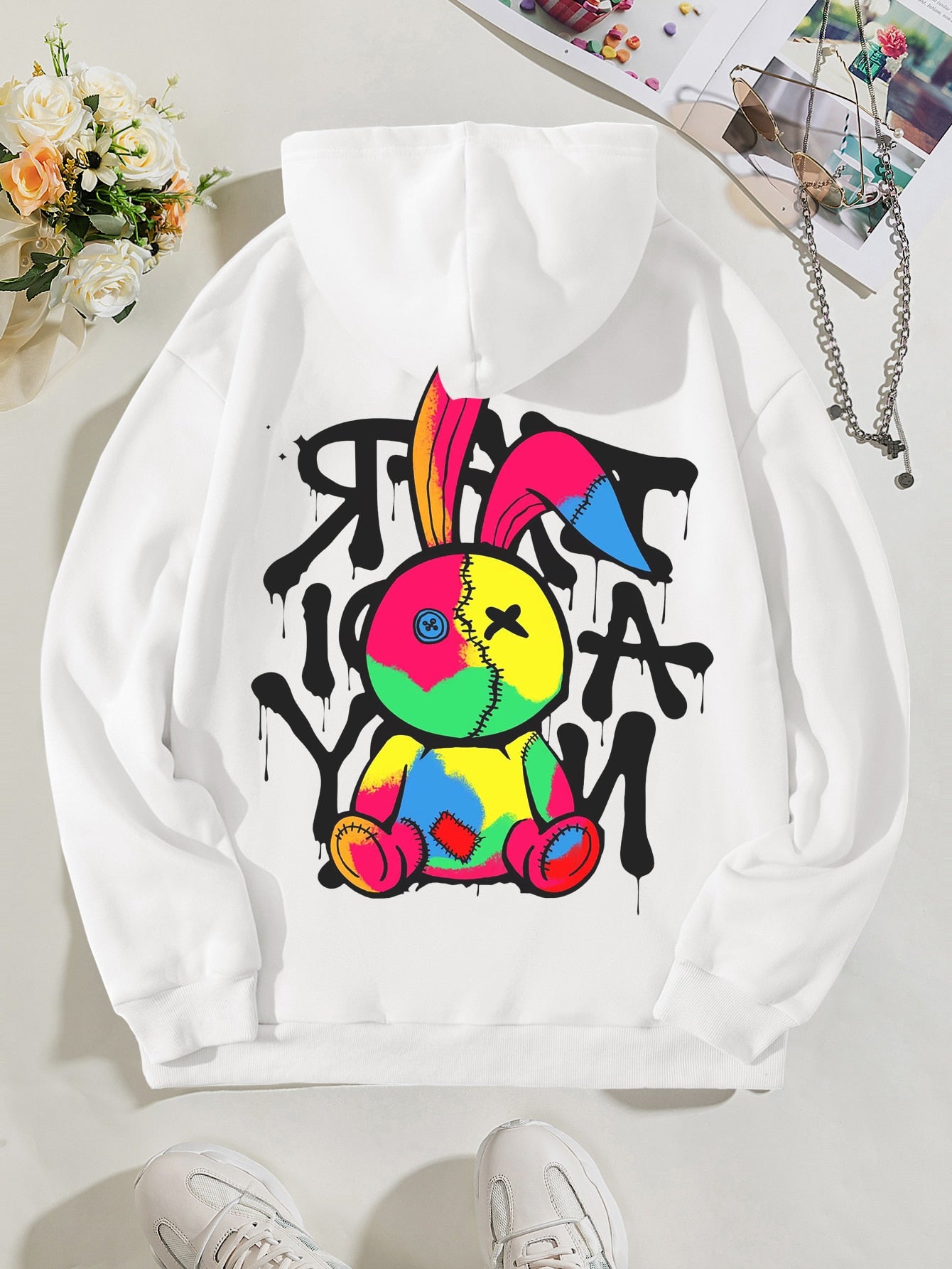 Camiseta Básica Com Estampa Coelho Colorido