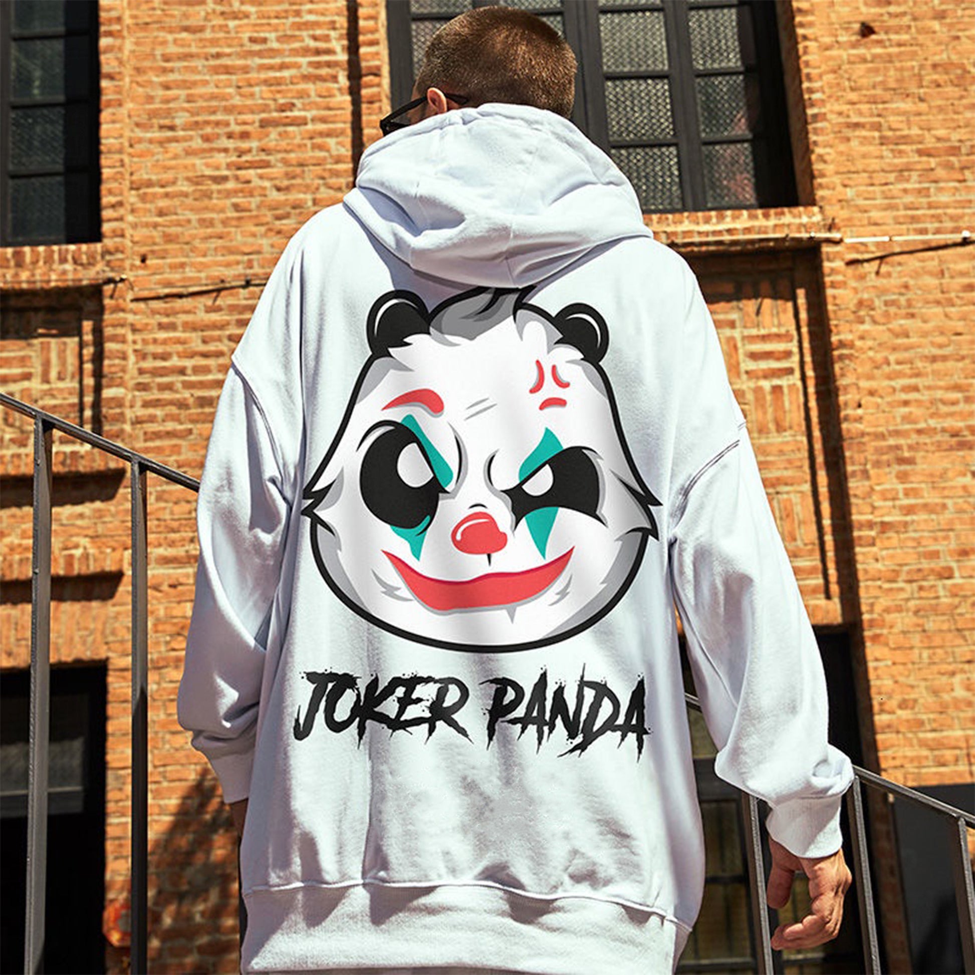 Moletom Canguru Com Estampa Panda Palhaço - Preto