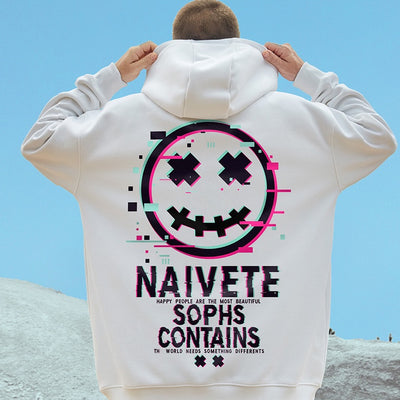 Moletom Canguru Naivete Smile - branco