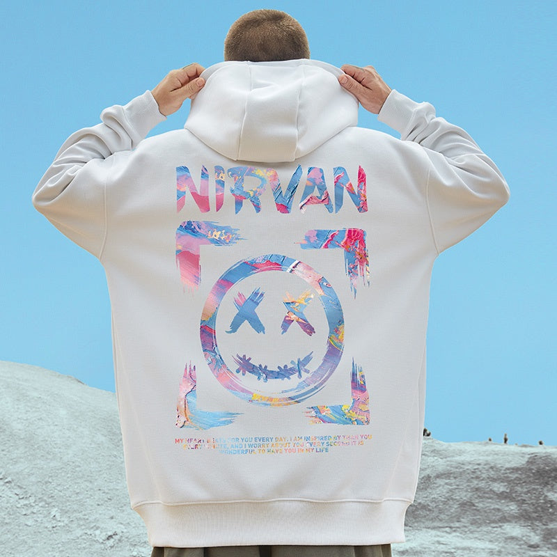 Moletom Canguru Nirvan Smile - branco