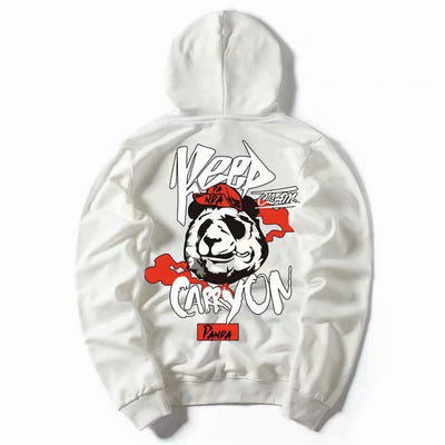 Moletom Canguru com Estampa PAnda Fumante-BRANCO