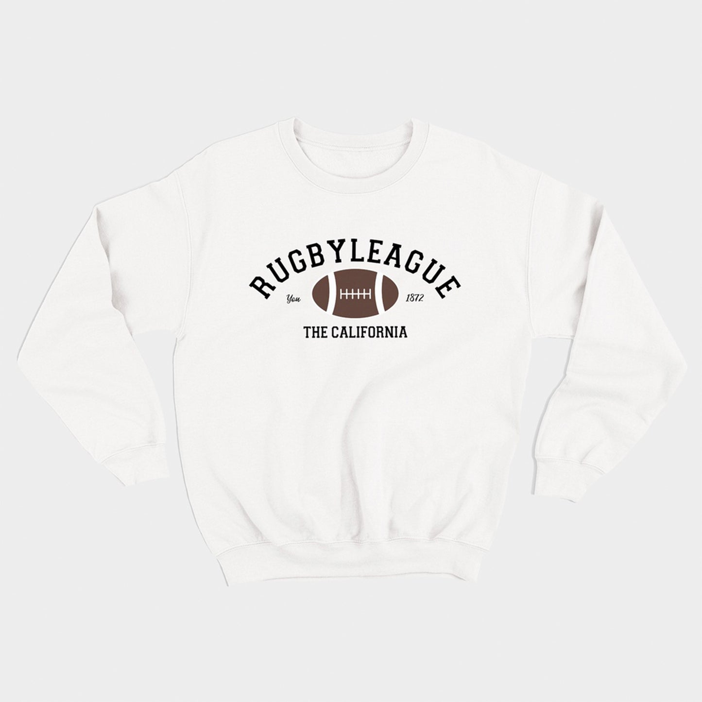 moletom gola redonda com estampa time de rugby