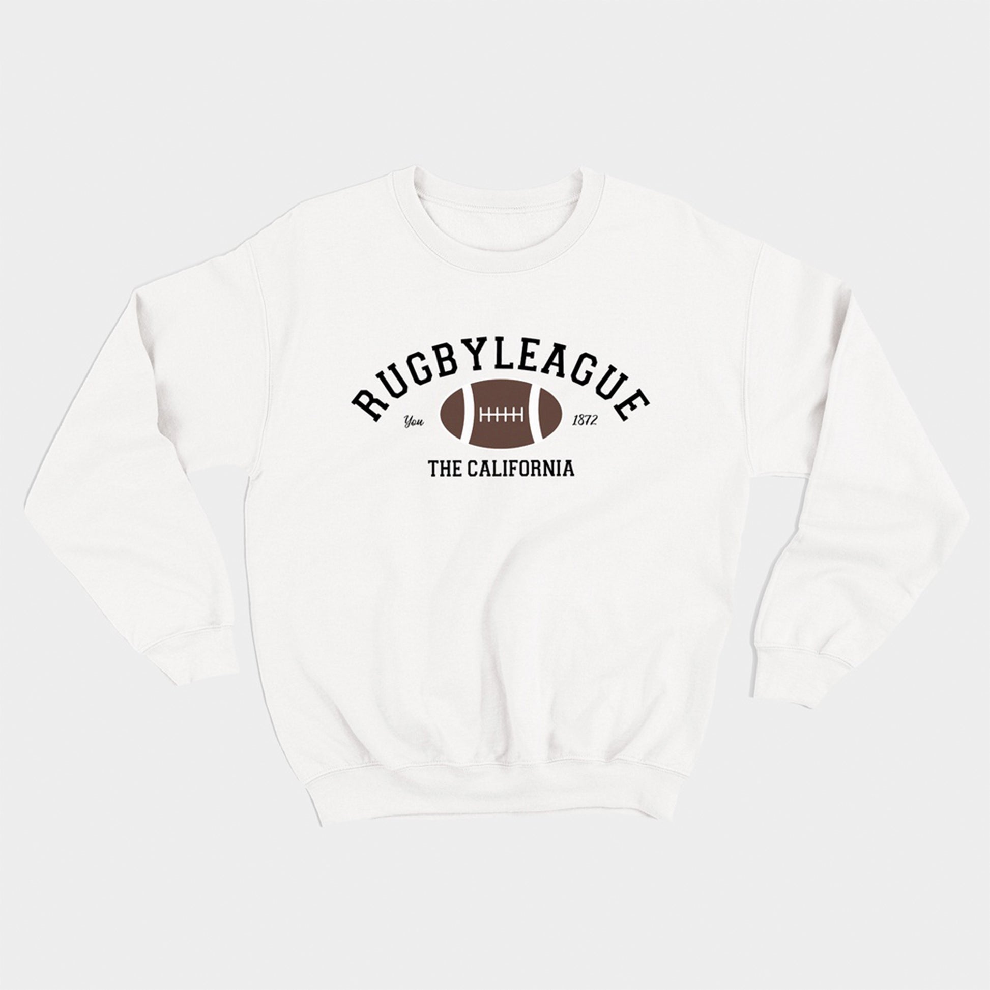 moletom gola redonda com estampa time de rugby