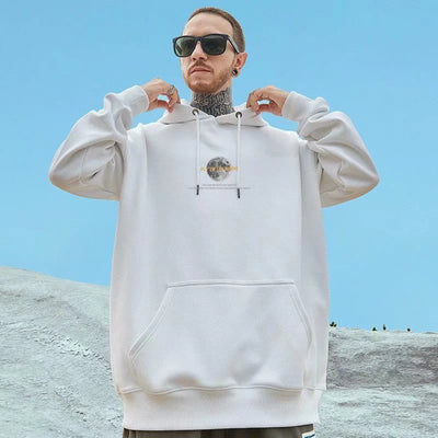 Moletom CAnguru Com Estampa Lua-branco