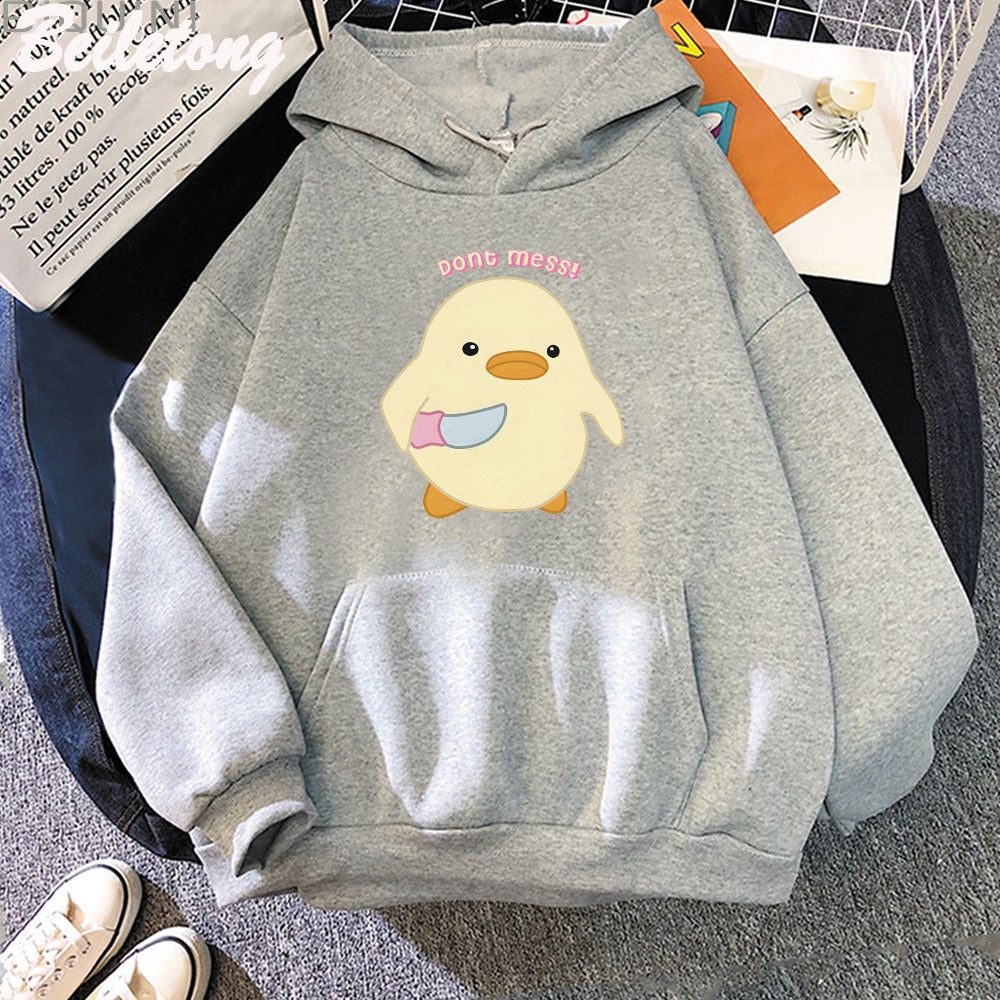 moletom canguru com estampa patinho nervoso