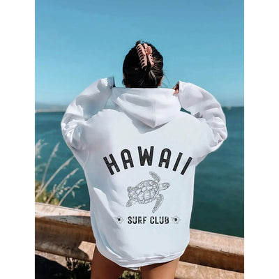 Moletom Com Capuz Estampa Hawaii Tartaruga