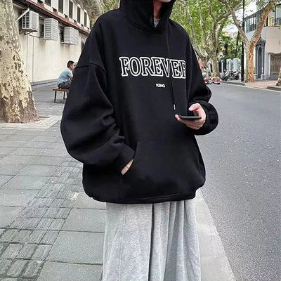 Moletom Canguru Com Estampa Forever King - preto
