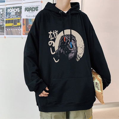 Moletom Canguru Com Estampa Rei Leão-preto
