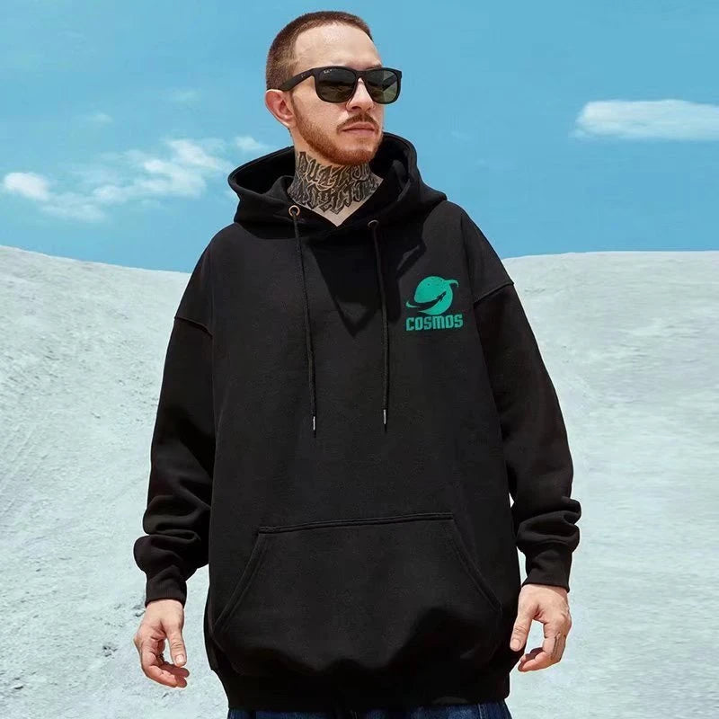 Moletom Canguru Nextout Moda Astronauta Vintage Arte - preto