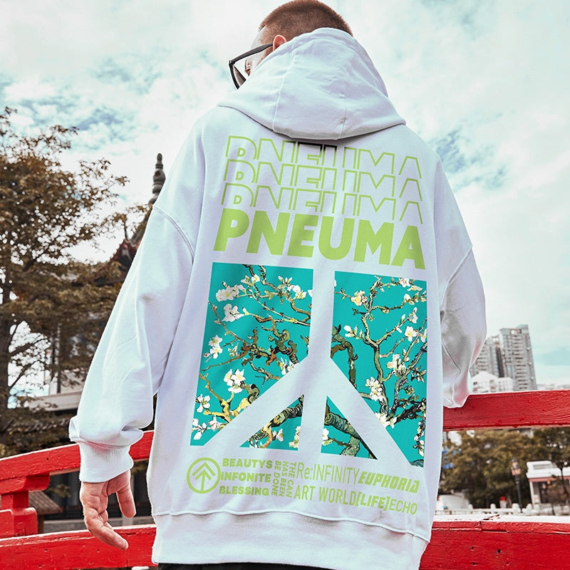 Moletom Canguru Com Estampa Arvore De Pneuma Costa - Branco